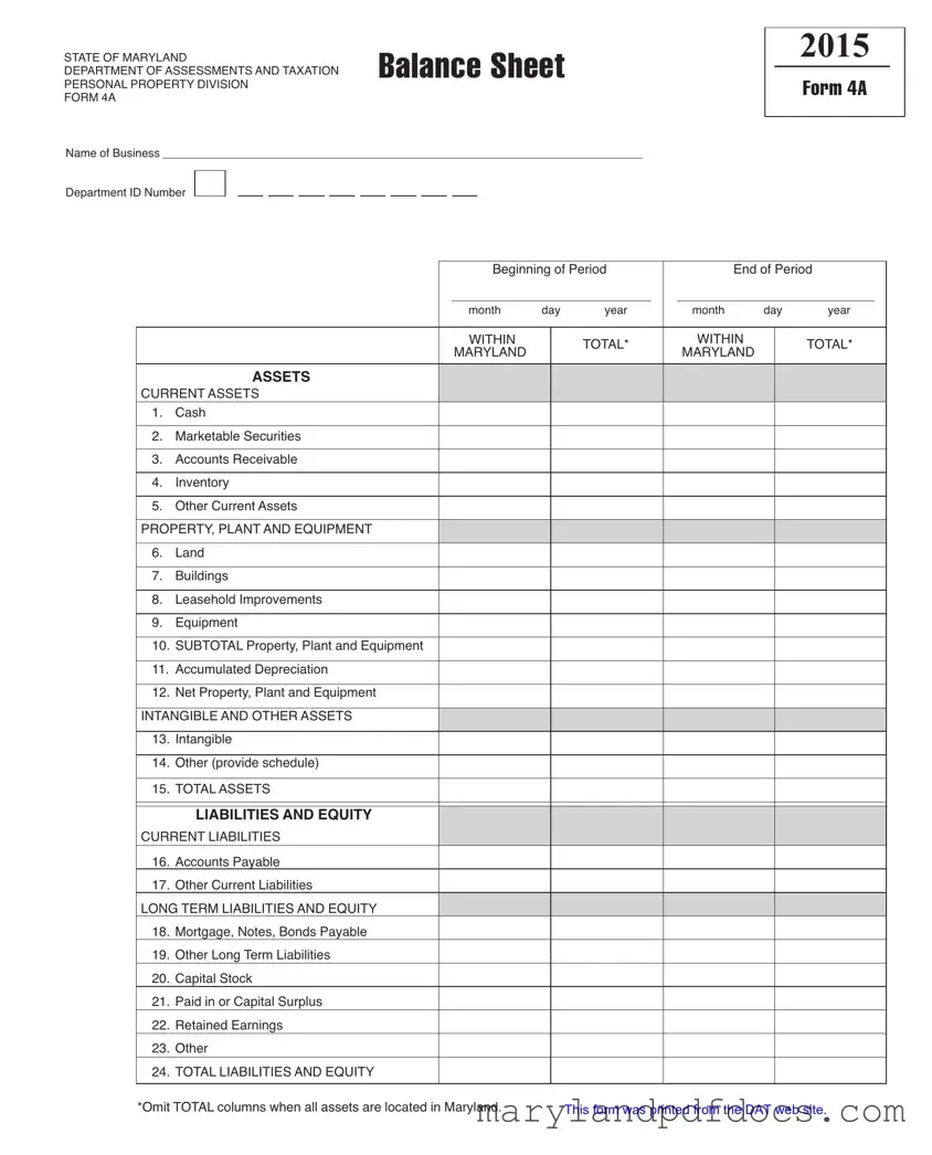 Fill Out Your 4A Maryland Template