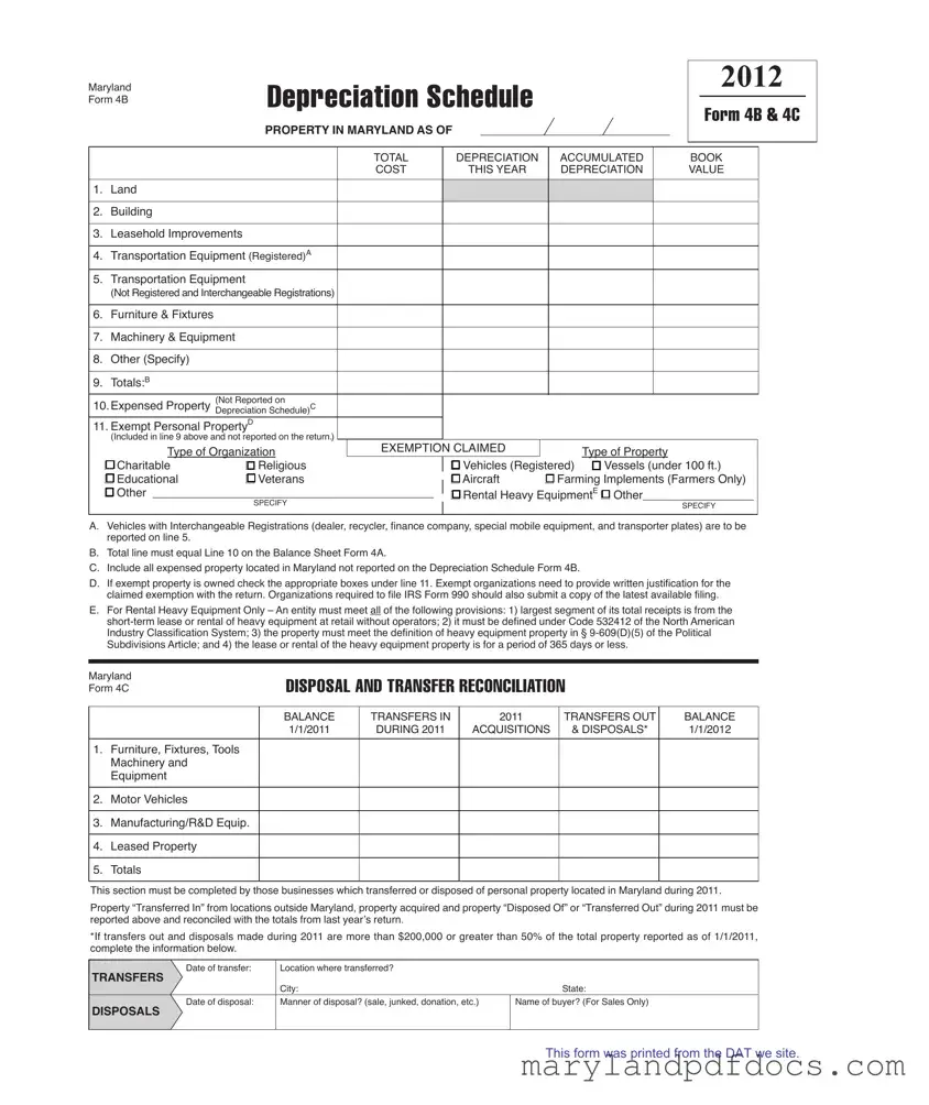 Fill Out Your Maryland 4B Template