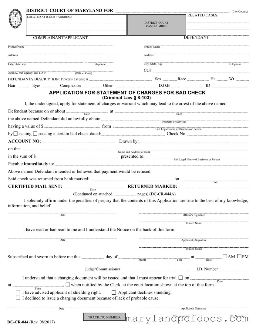 Fill Out Your Maryland Dc Cr 044 Template