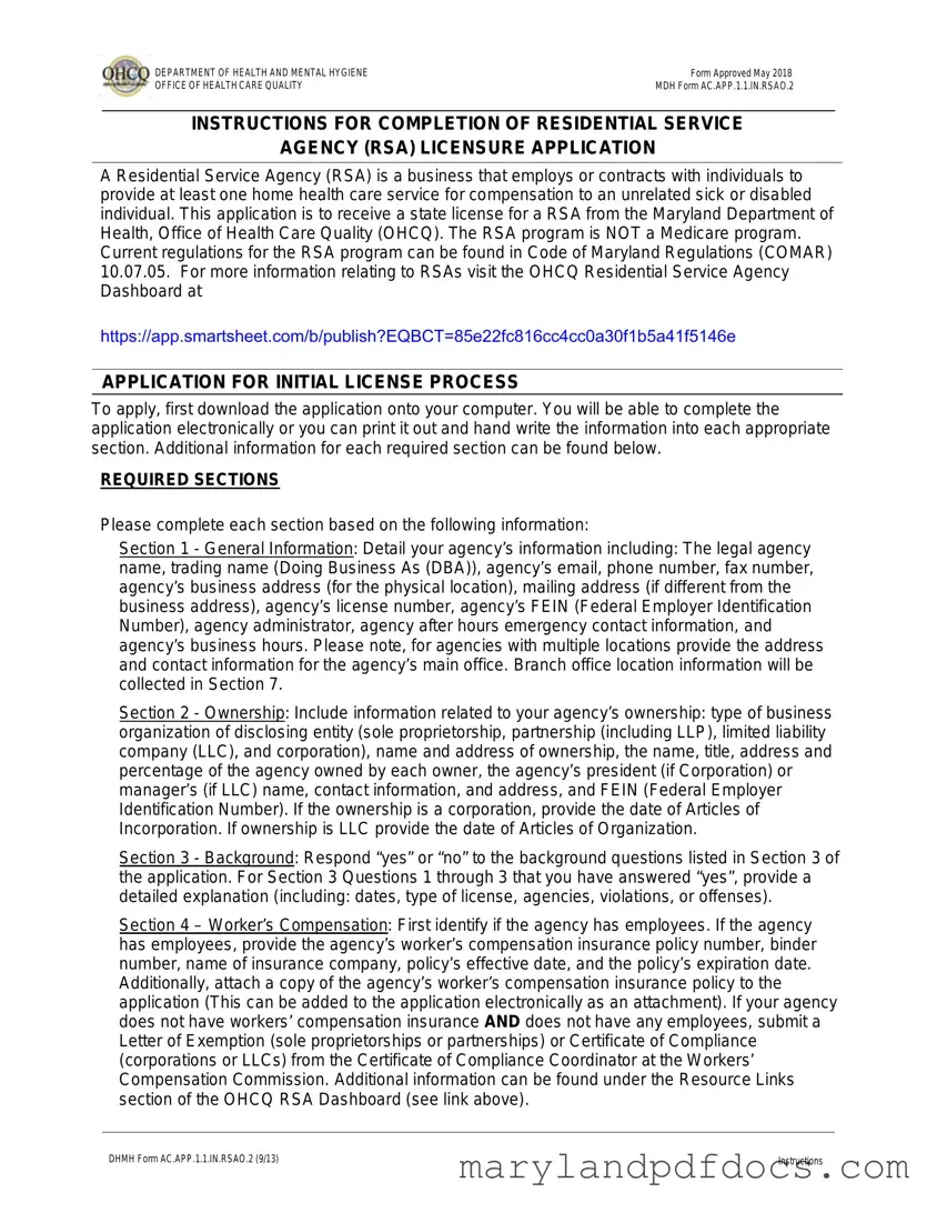 Fill Out Your Maryland Rsa Template