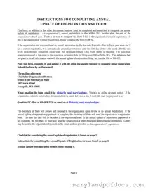 Fill Out Your Annual Update Of Registration Maryland Template