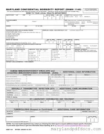 Fill Out Your Maryland Confidential Morbidity Report Template
