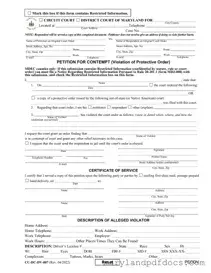 Fill Out Your Maryland Petition For Contempt Template