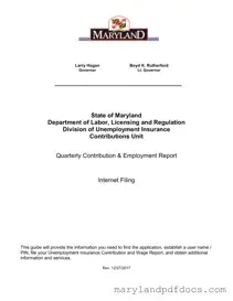 Fill Out Your Maryland Quarterly Contribution Report Template