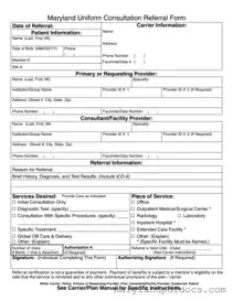 Fill Out Your Maryland Referral Template