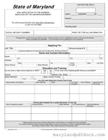 Fill Out Your Maryland State 100 Application Template