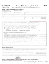 Fill Out Your Maryland W4 Template